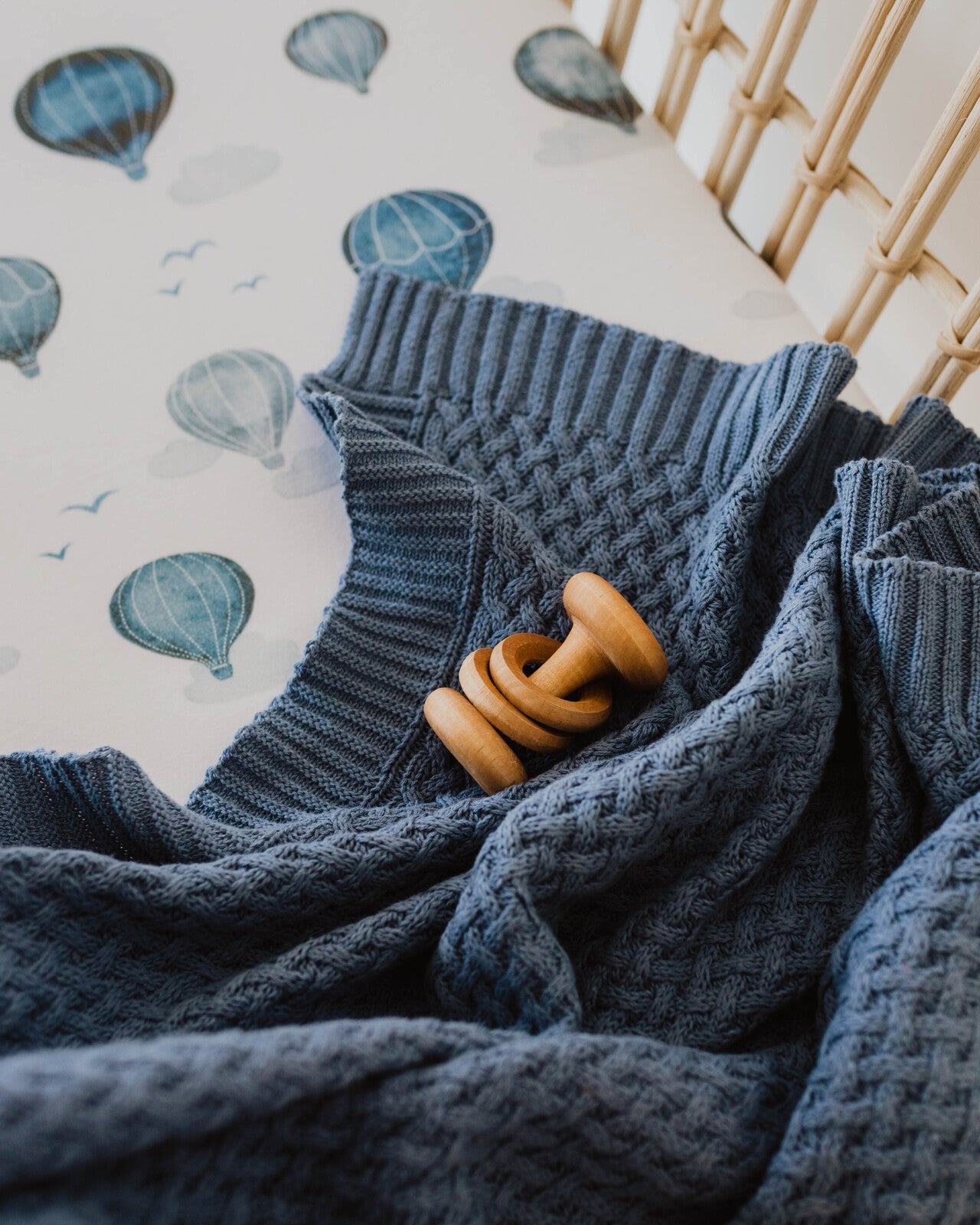 Diamond Knit Baby Blanket River - Little Oak + Co