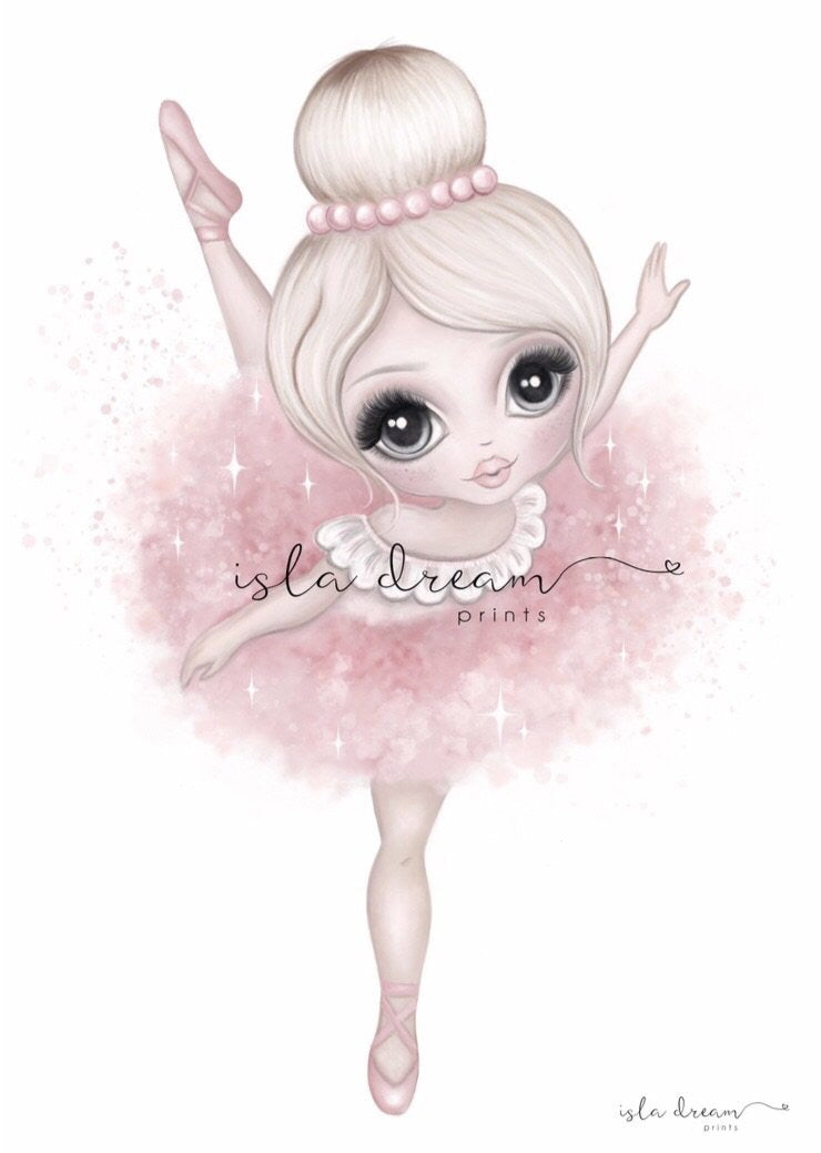 Bella The Ballerina Print - Pink - Little Oak + Co