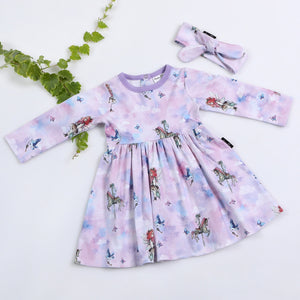 Unicorn & Fairy LS Flare Dress - Little Oak + Co