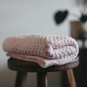 Diamond Knit Baby Blanket Blush Pink - Little Oak + Co