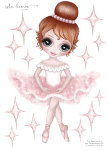 Ruby The Ballerina Fabric Wall Decal A4 - Little Oak + Co