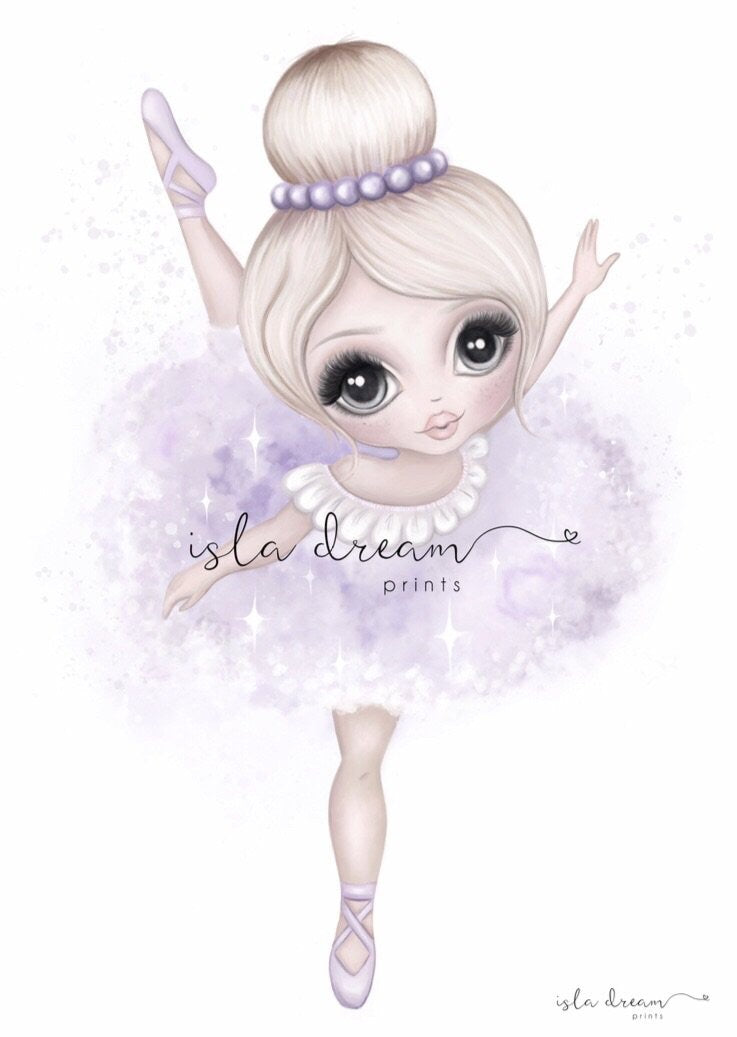 Bella The Ballerina Print - Lilac - Little Oak + Co