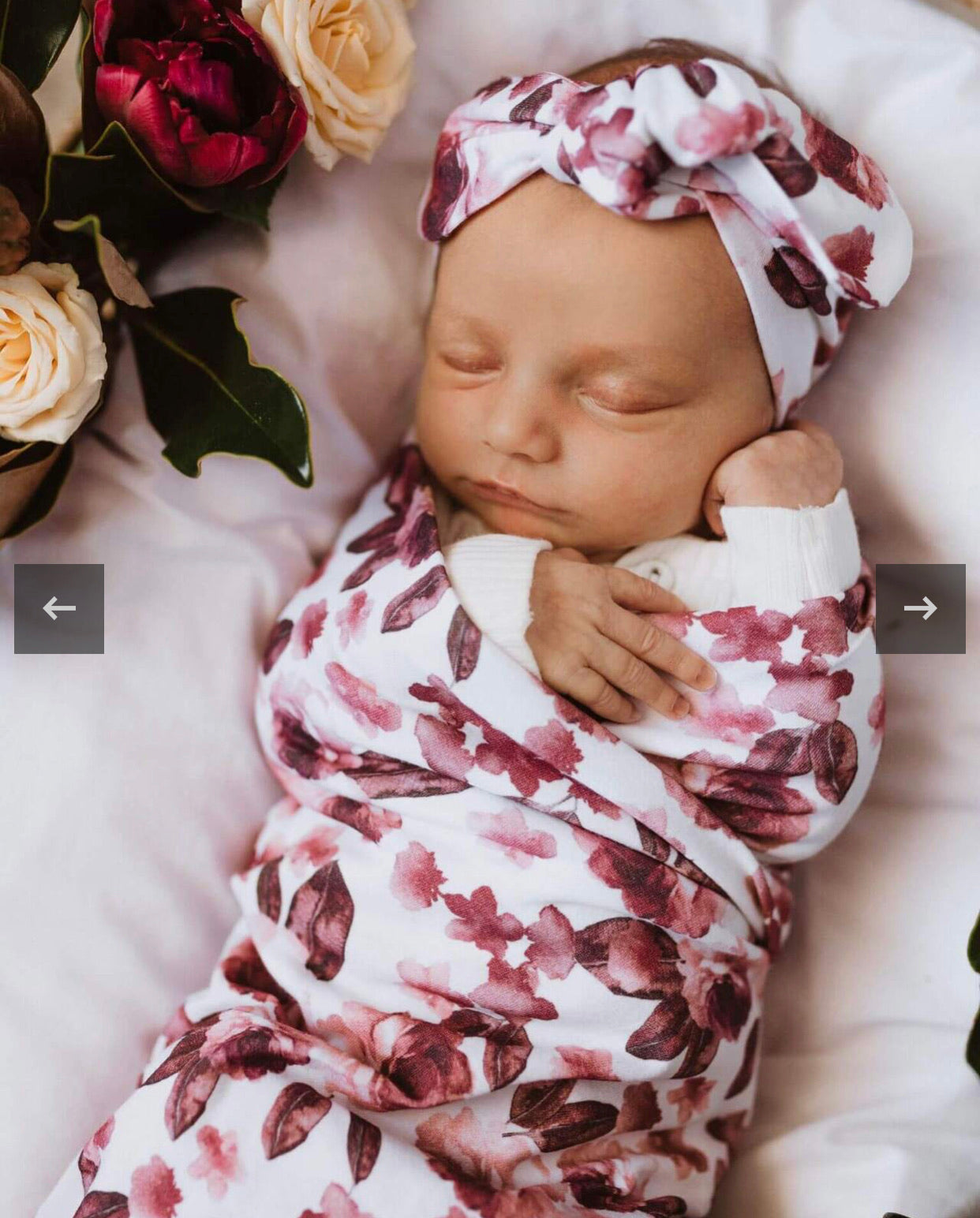 Fleur Baby Jersey Wrap & Topknot Set - Little Oak + Co
