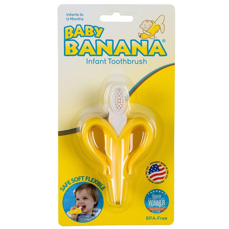 Baby Banana Brush Teether/Toothbrush - Little Oak + Co